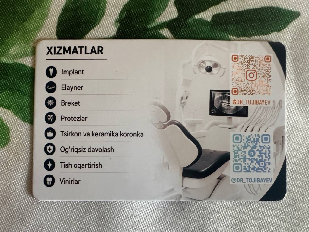 Dr. Olimjon Tojibayev Vizitka - Xizmatlar